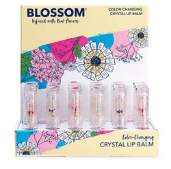 Blossom Color-Changing Crystal Lip Balm 18 Piece Display