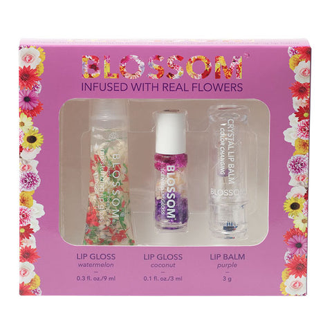 3 Piece Gift Set - Moisturizing Lip Gloss, Mini Roll-On Lip Gloss, Color-Changing Lip Balm